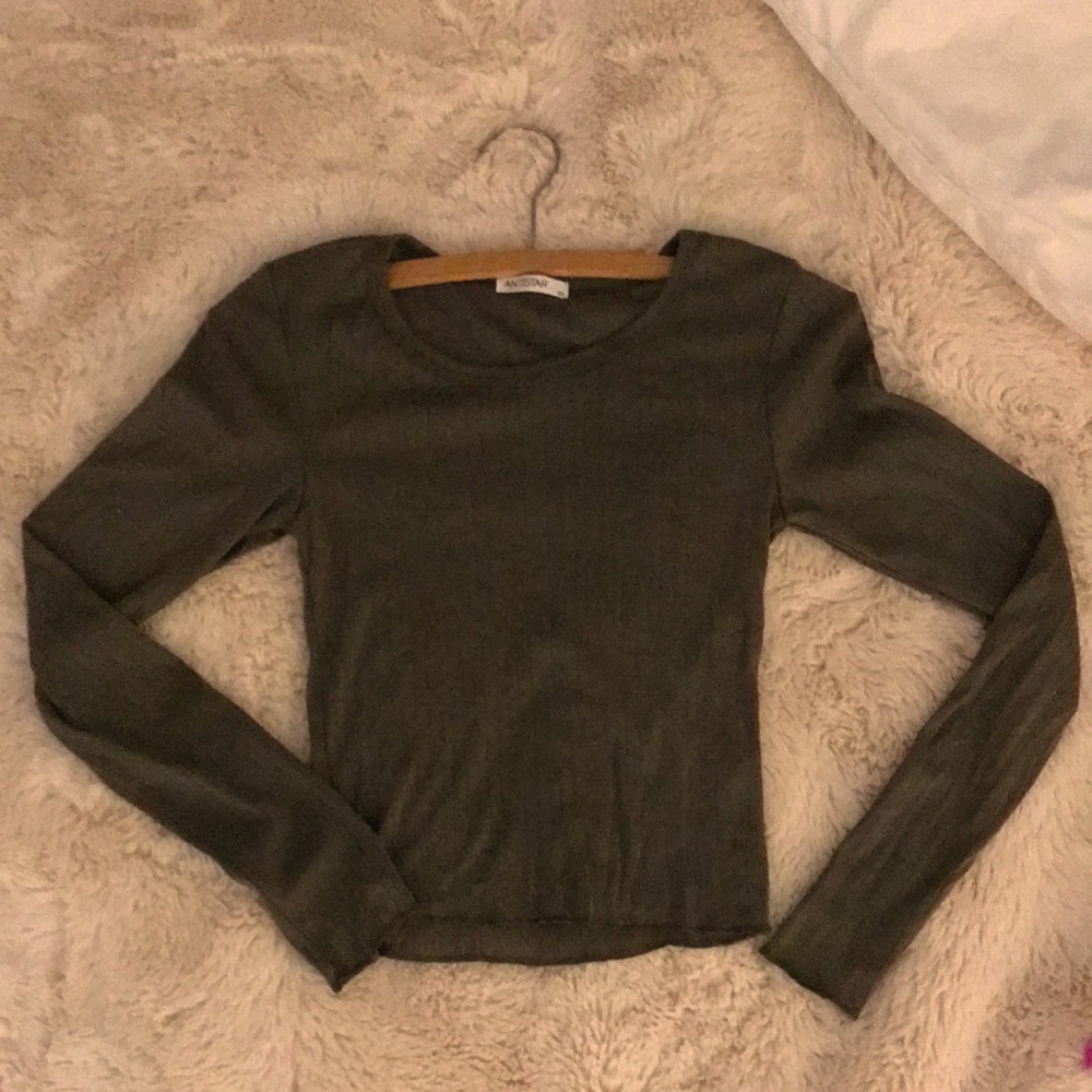 Antistar size XS green long sleeve crop top